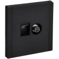 FORTE&PIANO Розетка двойная TV+RJ45 кат.5E FP136M металл черный IEK