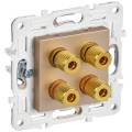 SKANDY Аудиорозетка 4-местная SK-A01Sa песочный IEK