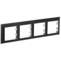 BRITE Рамка 4-местная РУ-4-Бр хром/черный IEK