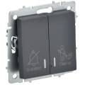 BRITE Выключатель 2-клавишный с индикацией для отелей 10А ВС10-2-9-БрГ графит IEK