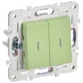 SKANDY Выключатель 2-клавишный проходной с индикацией 10А SK-V10G мятный IEK