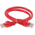 Патч-корд 4 пары, 2хRJ45, 5м, Кат.5e, UTP, красный, PVC, GENERICA PC04-C5EU-5M-G
