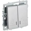BRITE Выключатель 2-клавишный с индикацией для отелей 10А ВС10-2-9-БрА алюминий IEK