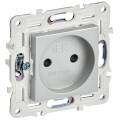 SKANDY Розетка без заземления с защитными шторками 10А SK-R01S серебряный IEK