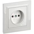 BRITE Розетка 1-местная без заземления без защитных шторок 10А в сб. РСР10-1-0-БрБ белый IEK