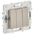 SKANDY Выключатель 3-клавишный 10А SK-V11Sh шампань IEK
