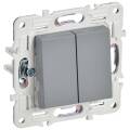 SKANDY Выключатель 2-клавишный проходной 10А SK-V05Gr серый IEK