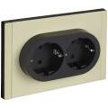 FORTE&PIANO Розетка 2-местная с заземлением с защитными шторками безвинтовое крепление 16А FP823M ме