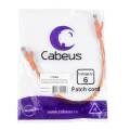 Патч-корд 4 пары, 2хRJ45, 0.3м, Кат.6, UTP, оранжевый, LSZH, Cabeus PC-UTP-RJ45-Cat.6-0.3m-OR-LSZH