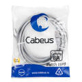 Патч-корд 4 пары, 2хRJ45, 5м, Кат. 6a, S/FTP, серый, LSZH, Cabeus PC-SSTP-RJ45-Cat.6a-5m-LSZH 