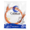 Патч-корд 4 пары, 2хRJ45, 1м, Кат.6, UTP, оранжевый, PVC, Cabeus PC-UTP-RJ45-Cat.6-1m-OR