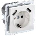 BRITE Розетка 1-местная с заземлением с защитными шторками 16А с USB A+A 5В 3,1А РЮш10-2-БрБ белый I