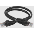 Патч-корд 4 пары, 2хRJ45, 0,5м, Кат.5e, UTP, черный, PVC, GENERICA PC09-C5EU-05M-G