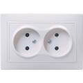 KVARTA Розетка 2-местная без заземления без защитных шторок 10А кер РС12-2-КБ белый GENERICA