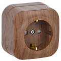 GLORY Розетка 1-местная для открытой установки с заземлением с защитными шторками 16А РСш20-3-ХД дуб