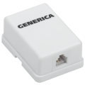 Розетка настенная RJ12, 1 порт, кат.3, UTP, GENERICA CS2-3C03U-12-G