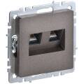BRITE Розетка компьютерная двойная RJ45 кат.5E РК10-2-БрТБ темная бронза IEK