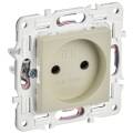 SKANDY Розетка без заземления с защитными шторками 10А SK-R01B бежевый IEK