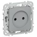 FLITE Розетка без заземления с защитными шторками безвинтовое крепление 10А РСш01-1-ФлС серый IEK