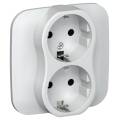 FLITE Розетка 2-местная с заземлением без защитных шторок безвинтовое крепление 16А РС12-1-А-ФлЖ жем