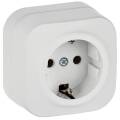 GLORY Розетка 1-местная для открытой установки с заземлением без защитных шторок 16А РС20-3-ХБм белы