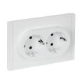 FORTE&PIANO Розетка 2-местная с заземлением с защитными шторками безвинтовое крепление 16А FP223 бел
