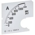 Шкала сменная для амперметра Э47 1000/5А класс точности 1,5 72х72мм IEK