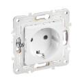 Розетка с заземлением, 16А, без защ. шторок, белая, IEK SK-R11-16-K01