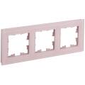 BRITE Рамка 3-местная РУ-3-2-Бр стекло розовый матовый IEK