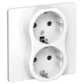 FLITE Розетка 2-местная с заземлением с защитными шторками 16А РСш12-0-К-ФлБ белый IEK