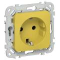 FLITE Розетка с заземлением без защитных шторок безвинтовое крепление 16А РС11-1-ФлЖК желтый карри I