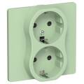 FLITE Розетка 2-местная с заземлением с защитными шторками 16А РСш12-0-К-ФлФ фисташковый IEK