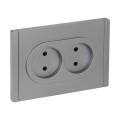FORTE&PIANO Розетка 2-местная без заземления с защитными шторками безвинтовое крепление 10А FP525 ст