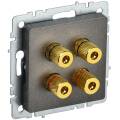 BRITE Аудиорозетка 4-местная РА10-БрТБ темная бронза IEK