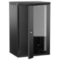 ITK LINEA W Шкаф настенный 18U 600х450мм дверь стекло черный 2.0