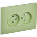 SKANDY Розетка 2-местная без заземления без защитных шторок 10А в сборе SK-R10G мятный IEK
