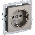 BRITE Розетка 1-местная с заземлением с защитными шторками 16А РС14-1-0-БрШ шампань IEK