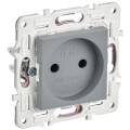 SKANDY Розетка без заземления без защитных шторок 10А SK-R02Gr серый IEK