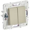 SKANDY Выключатель 2-клавишный проходной 10А SK-V05B бежевый IEK