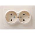 KVARTA Розетка 2-местная с заземлением без защитных шторок 16А кер РС12-3-Км кр. GENERICA