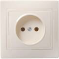 KVARTA Розетка 1-местная без заземления без защитных шторок 10А кер. РС10-2-Км кремовый GENERICA