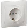 KVARTA Розетка 1-местная с заземлением с защитными шторками 16А РСш10-3-КРБ белый GENERICA