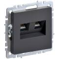 BRITE Розетка двойная RJ11+RJ45 кат.5E РК/Т12-БрГ графит IEK
