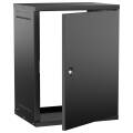 Шкаф настенный 15U 600х450мм металическая дверь черный GENERICA