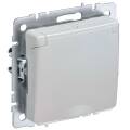 BRITE Розетка 1-местная с заземлением с защитными шторками и крышкой 16А IP44 РСбш10-3-44-БрЖ жемчуг