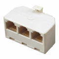 Телефонный тройник RJ-14(6P4C) (штекер - 3 гнезда), REXANT 03-0041