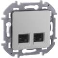 INSPIRIA Розетка компьютерная двойная RJ45 категория 5Е UTP алюминий