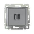 VALENA Розетка USB A + A 15Вт алюминий
