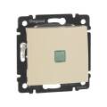 VALENA Выключатель 1-клавишный с подсветкой схема 1L безвинтовые зажимы 10АХ слоновая кость
