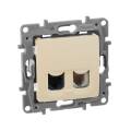 ETIKA Розетка двойная RJ11+RJ45 кат.5E UTP слоновая кость
